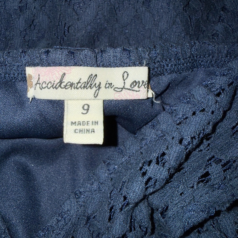 Accidentally in Love Navy Blue Sleeveless Romper Size 9 - Picture 4 of 6